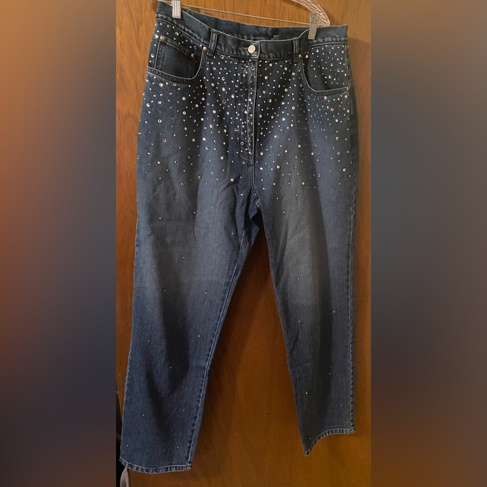 Vintage Newport News Jeans Bling Studded Tapered Leg